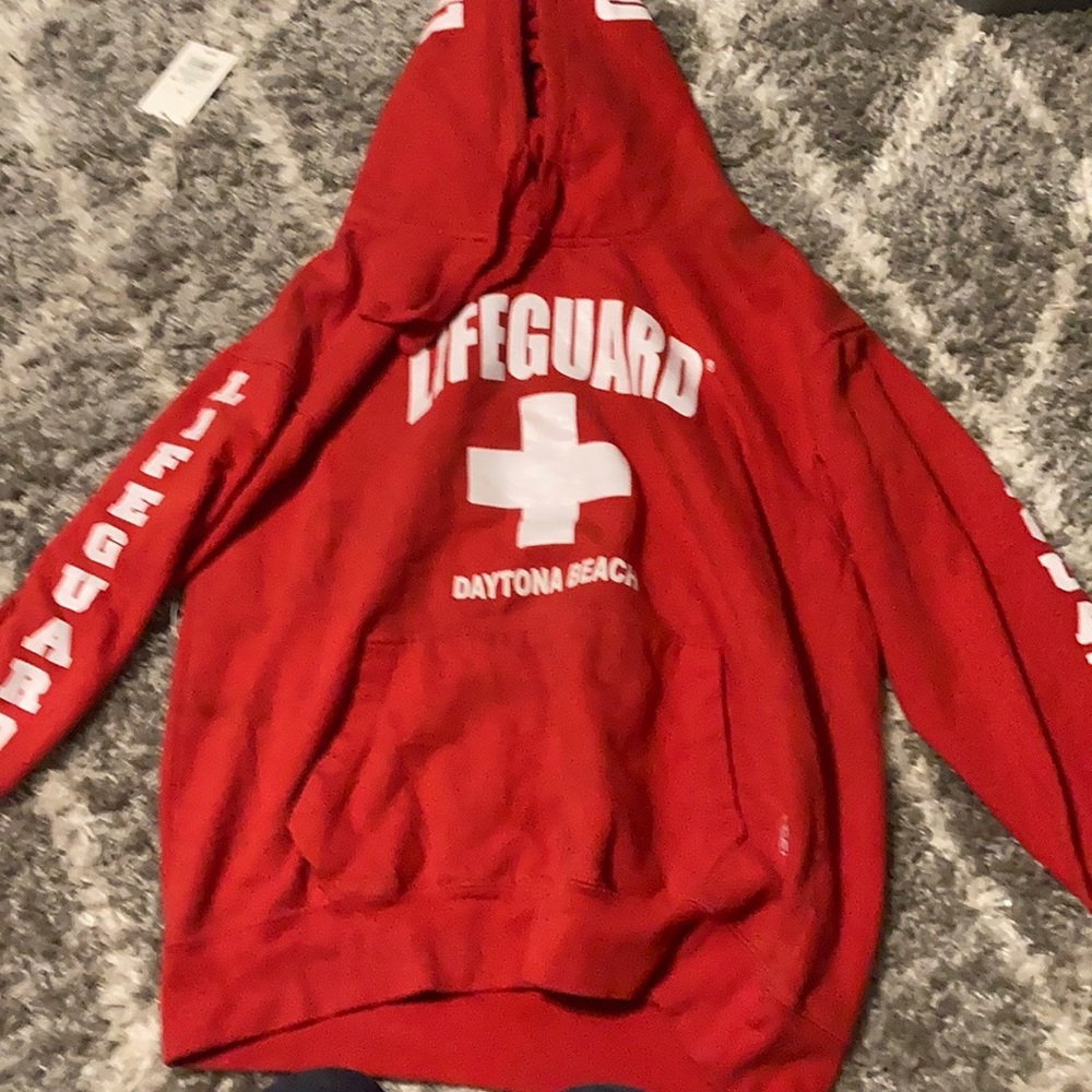 lifeguard sweatshirt.